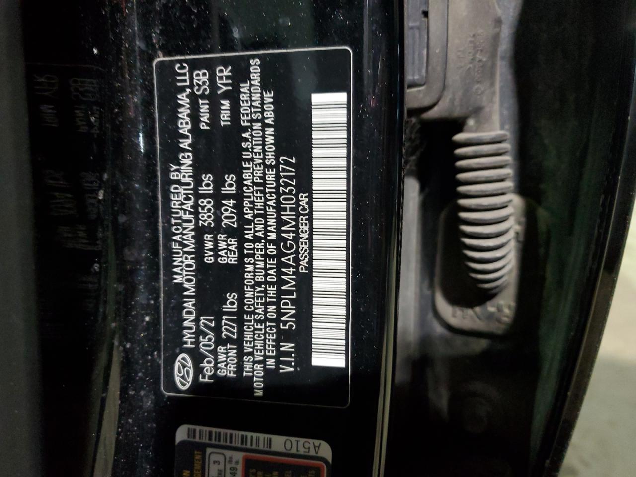 2021 Hyundai Elantra VIN 5NPLM4AG4MH032172 Copart auction photo, front end damage thumbnail 12