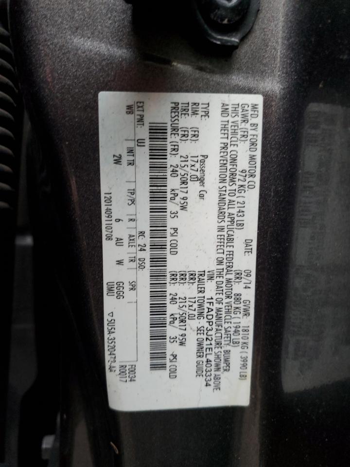 2014 Ford Focus VIN 1FADP3J21EL403334 Copart auction photo, front end / minor dent/scratches damage thumbnail 13