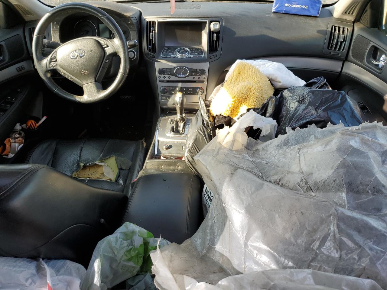 2013 Infiniti G VIN JN1CV6AP9DM716779 Copart auction photo, vandalism / front end damage thumbnail 8