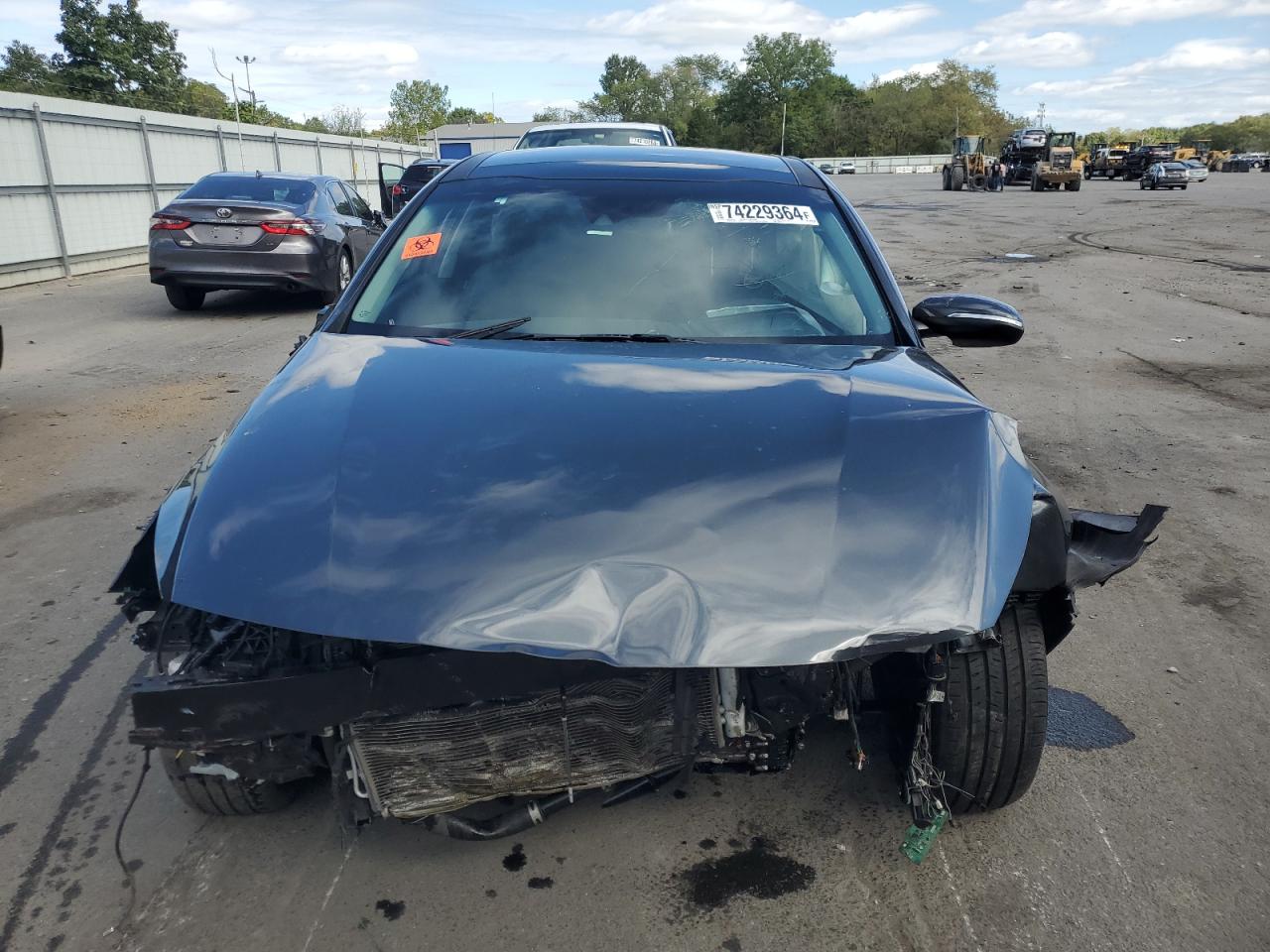 2019 KIA Optima VIN 5XXGT4L35KG377718 Copart auction photo, front end / side damage thumbnail 5