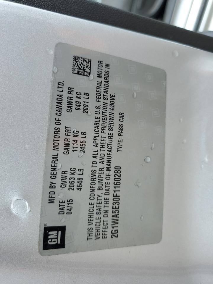 2015 Chevrolet Impala VIN 2G1WA5E30F1160280 Copart auction photo, undercarriage / side damage thumbnail 13