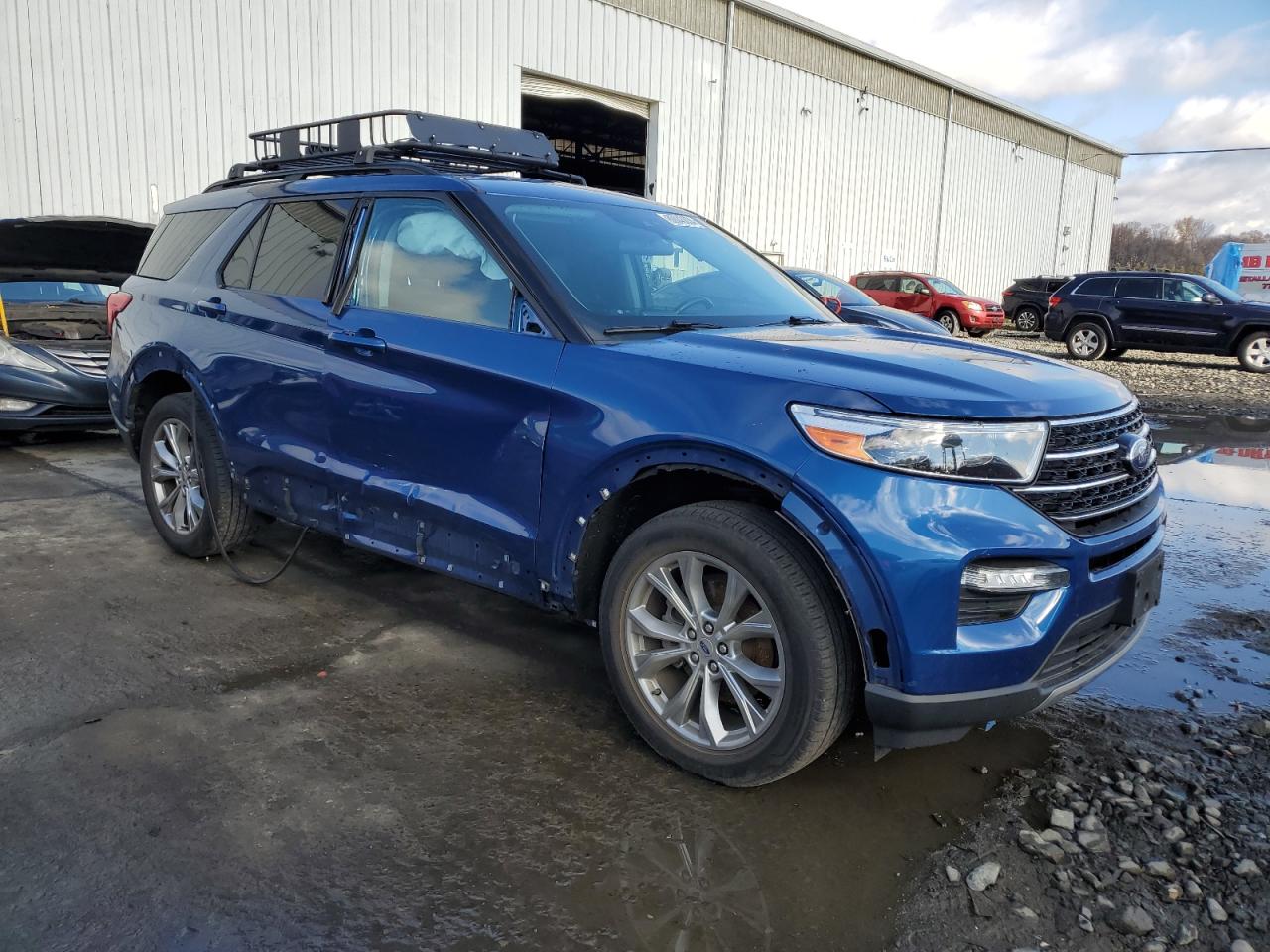 2020 Ford Explorer VIN 1FMSK8DHXLGC34574 Copart auction photo, side damage thumbnail 4