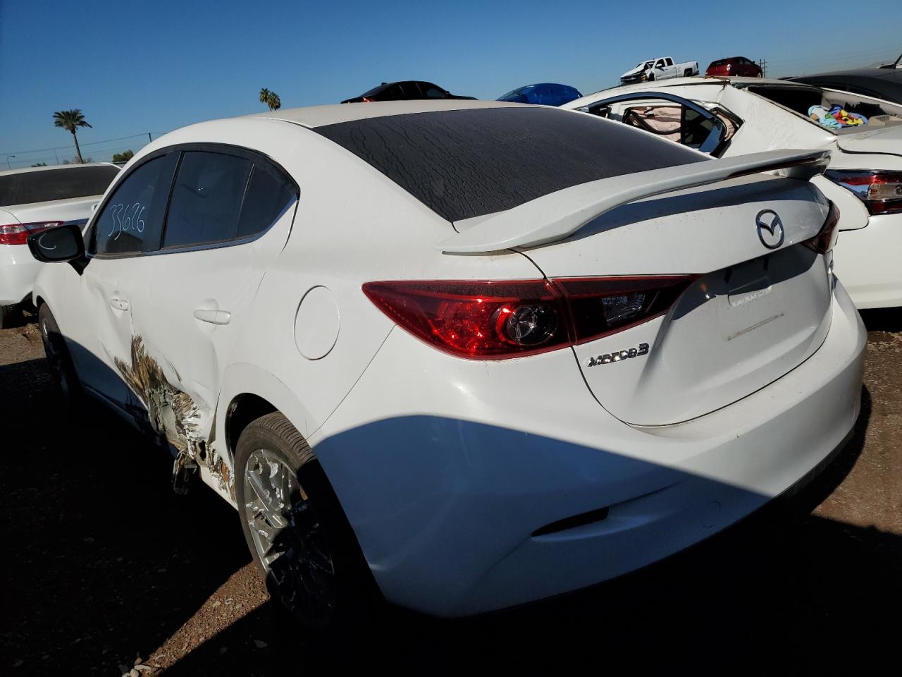 2017 Mazda 3 VIN 3MZBN1U74HM102060 Copart auction photo, side / front end damage thumbnail 3