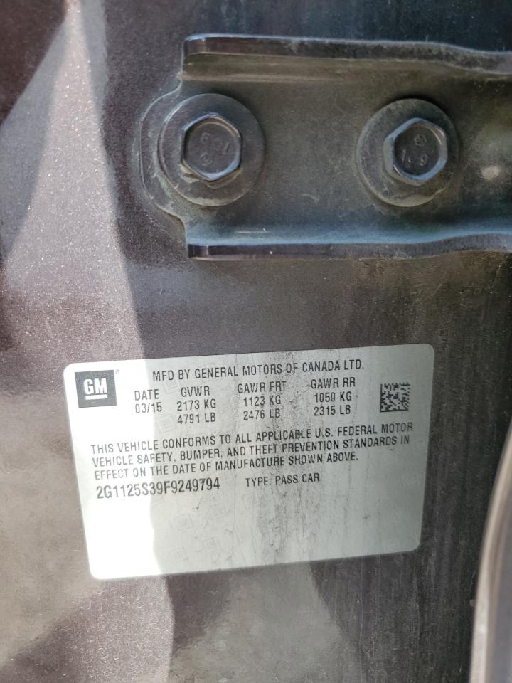 2015 Chevrolet Impala VIN 2G1125S39F9249794 Copart auction photo, front end damage thumbnail 12