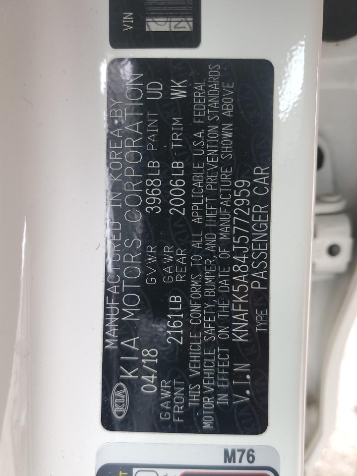2018 KIA Forte VIN KNAFK5A84J5772959 Copart auction photo, front end / side damage thumbnail 15