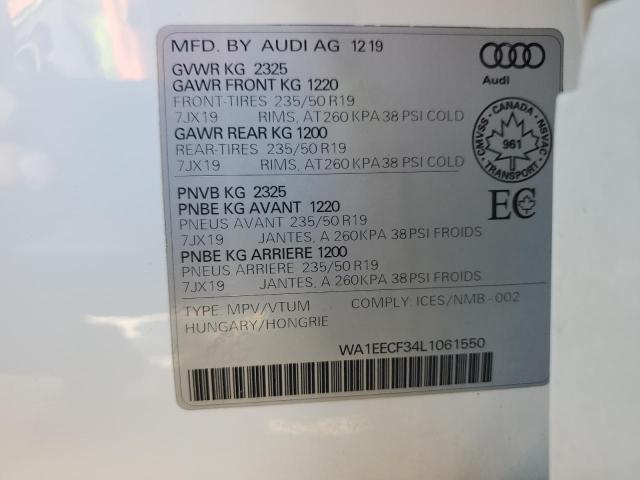 2020 Audi Q3 VIN WA1EECF34L1061550 Copart auction photo, mechanical / minor dent/scratches damage thumbnail 13