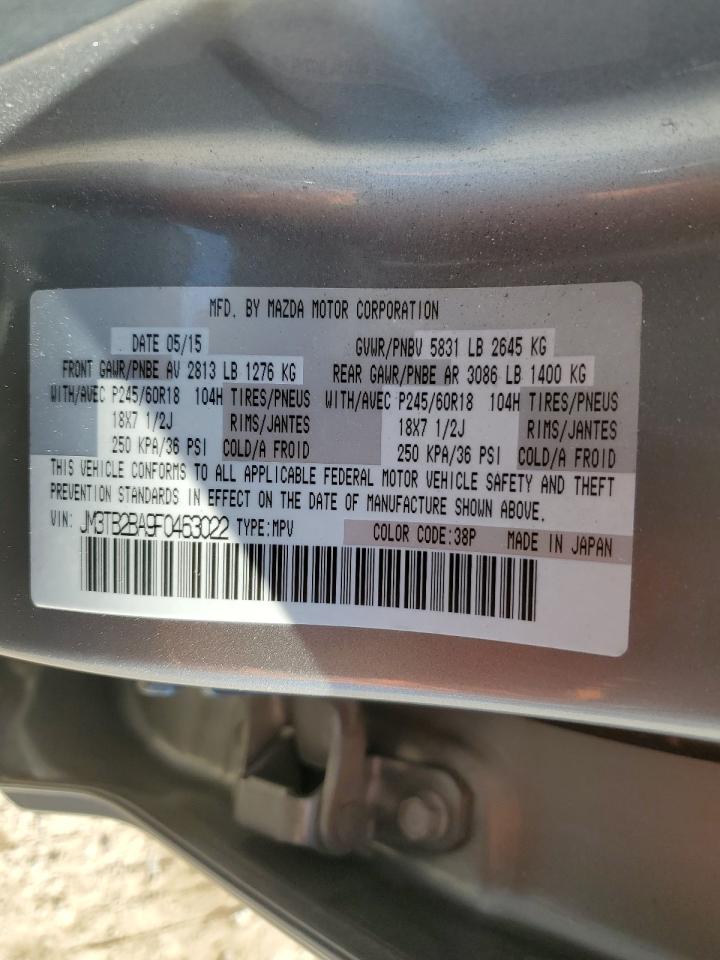 2015 Mazda CX-9 VIN JM3TB2BA9F0463022 Copart auction photo, rear end / front end damage thumbnail 13