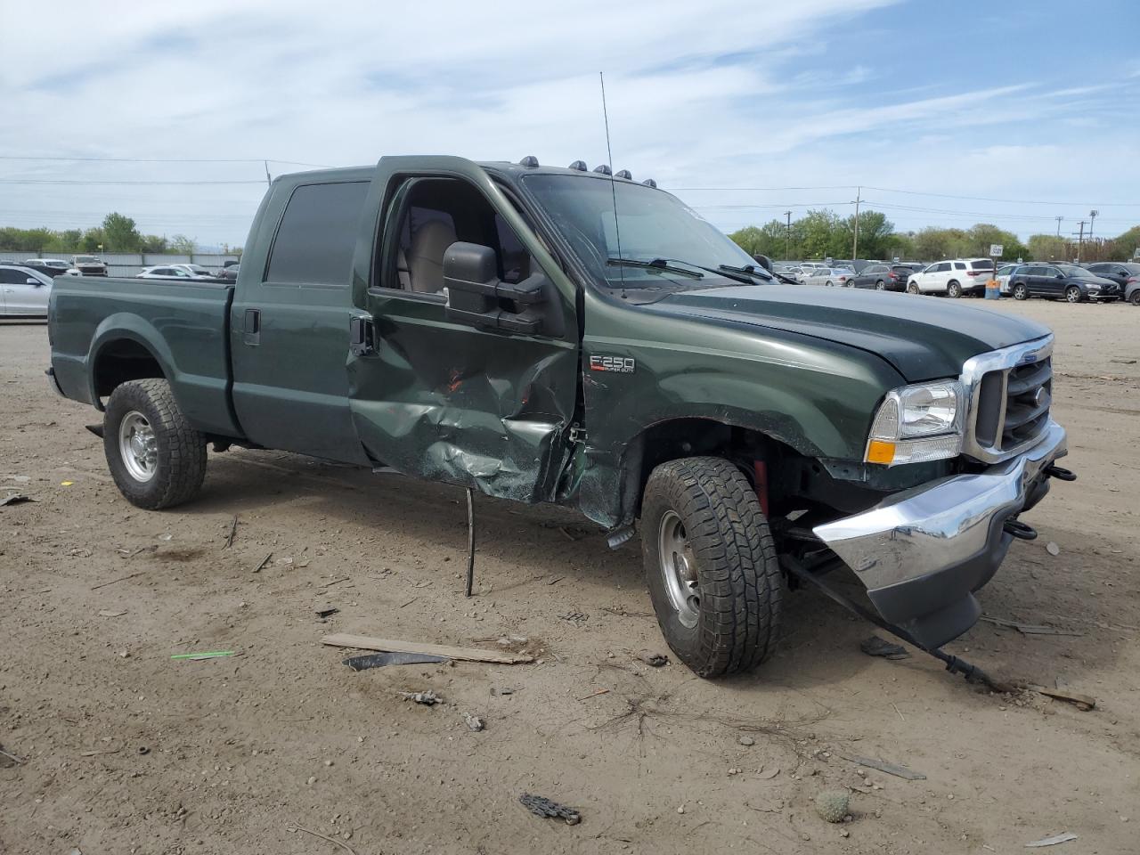 2000 Ford F250 VIN 1FTNW21F5YED04149 Copart auction photo, side / front end damage thumbnail 4