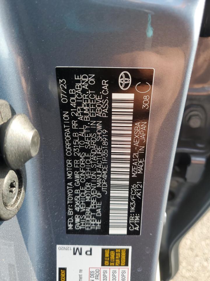 2023 Toyota Corolla VIN JTDP4MCE1P3518919 Copart auction photo, rear end damage thumbnail 12