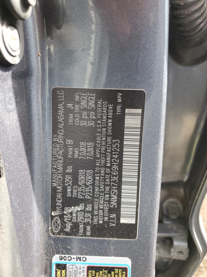 2009 Hyundai Santa Fe VIN 5NMSH73E69H241253 Copart auction photo, front end damage thumbnail 14