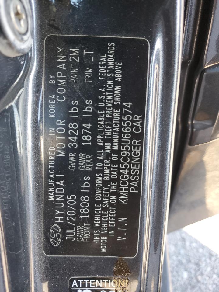 2005 Hyundai Accent VIN KMHCG45C95U665574 Copart auction photo, rear end / side damage thumbnail 15