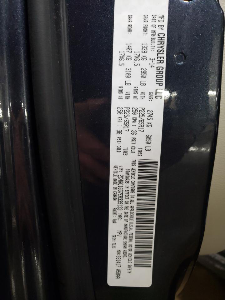 2014 Chrysler Town & Country VIN 2C4RC1GG7ER339133 Copart auction photo, side damage thumbnail 13