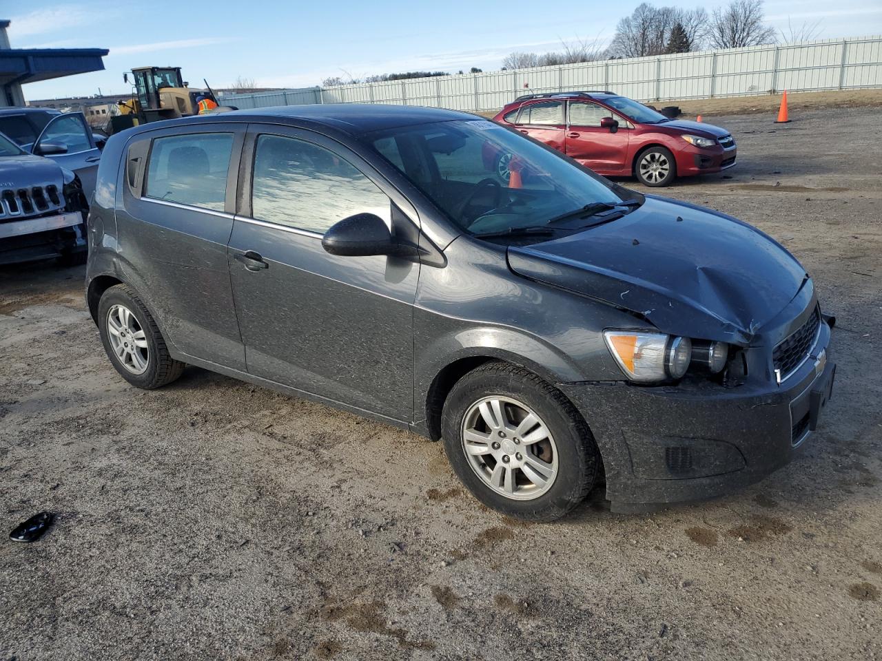 2015 Chevrolet Sonic VIN 1G1JC6SH9F4197665 Copart auction photo, undercarriage / front end damage thumbnail 4