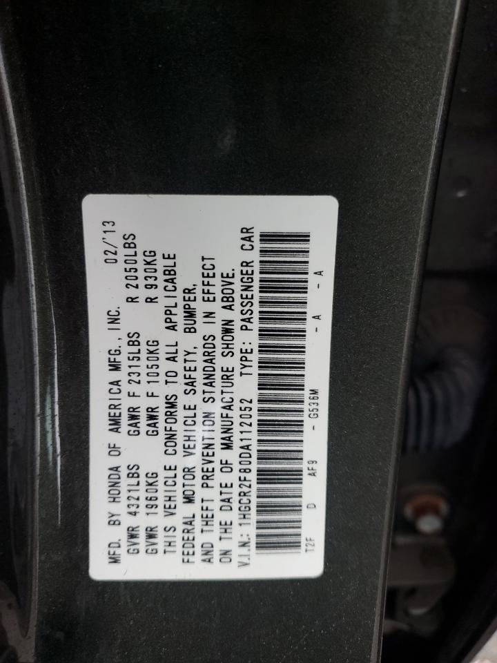 2013 Honda Accord VIN 1HGCR2F80DA112052 Copart auction photo, front end damage thumbnail 14