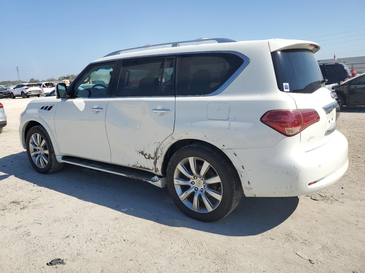 2011 Infiniti QX56 VIN JN8AZ2NE2B9003057 Copart auction photo, side / rear end damage thumbnail 2