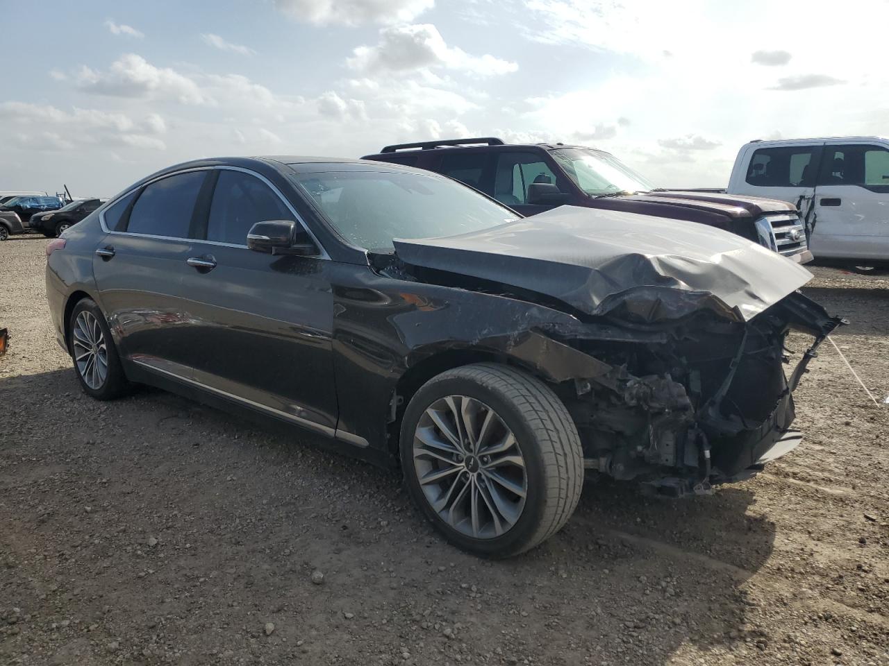 2017 Genesis G80 VIN KMHGN4JE7HU168820 Copart auction photo, front end damage thumbnail 4