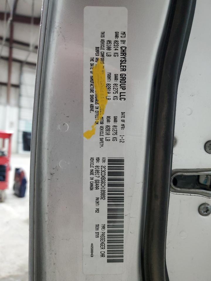 2012 Dodge Charger VIN 2C3CDXBG6CH189892 Copart auction photo, front end / minor dent/scratches damage thumbnail 15