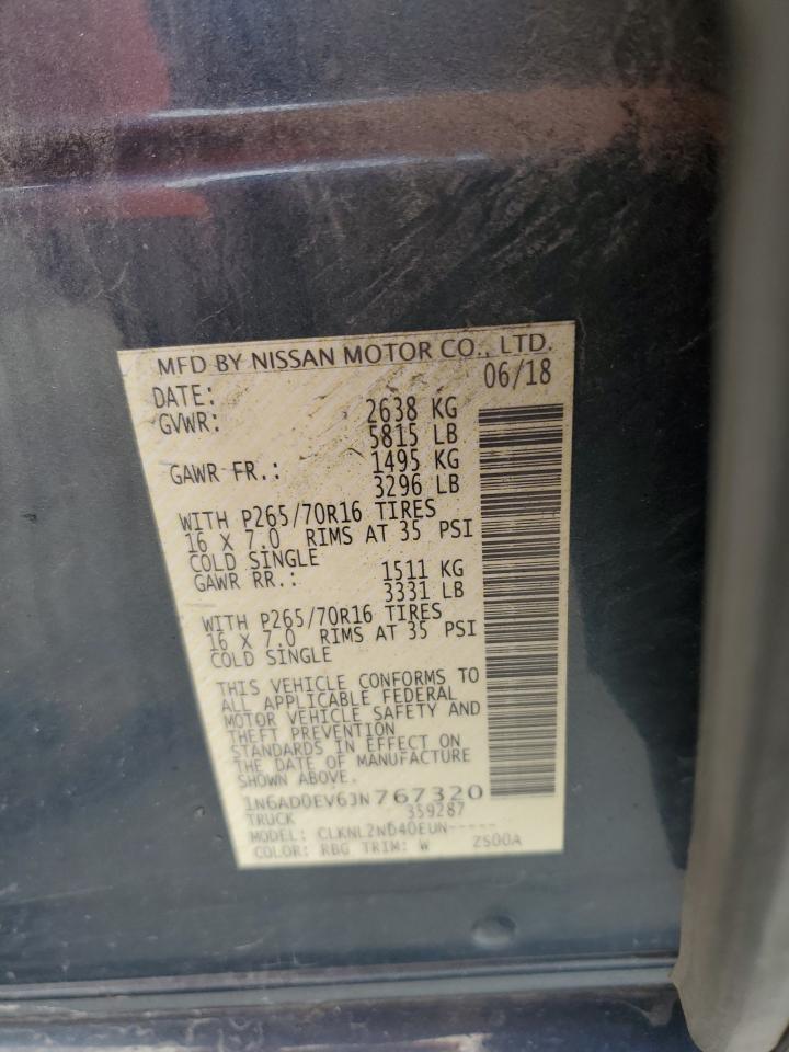 2018 Nissan Navara (Frontier) VIN 1N6AD0EV6JN767320 Copart auction photo, front end / minor dent/scratches damage thumbnail 14