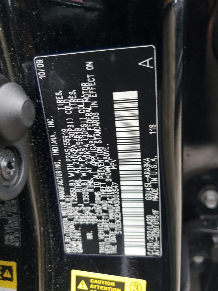 2010 Toyota Highlander VIN 5TDEK3EH6AS003547 Copart auction photo, front end / minor dent/scratches damage thumbnail 13