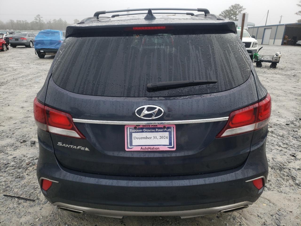 2017 Hyundai Santa Fe VIN KM8SM4HF2HU238011 Copart auction photo, rear end / vandalism damage thumbnail 6