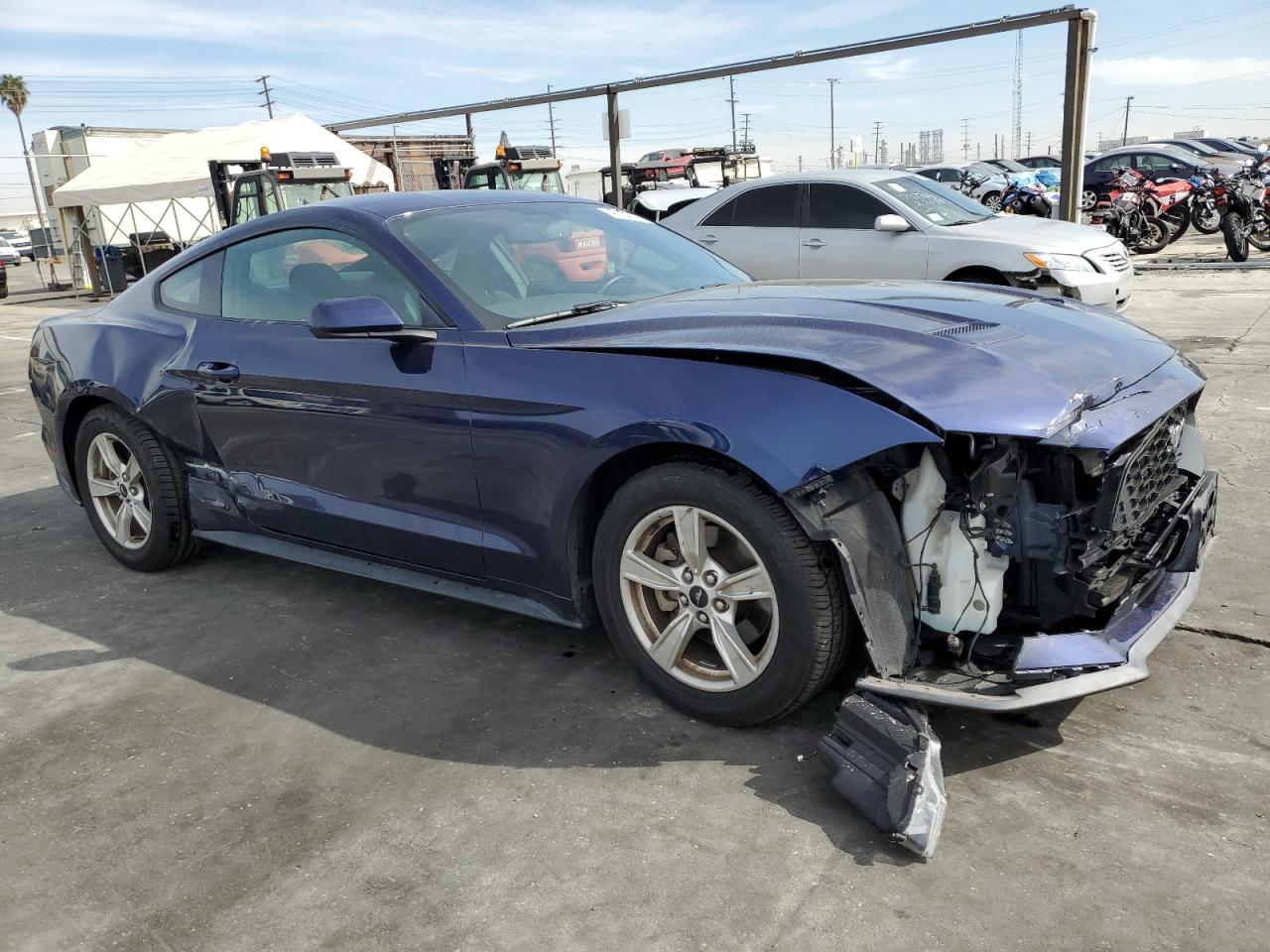 2020 Ford Mustang VIN 1FA6P8TH6L5130481 Copart auction photo, front end / side damage thumbnail 4