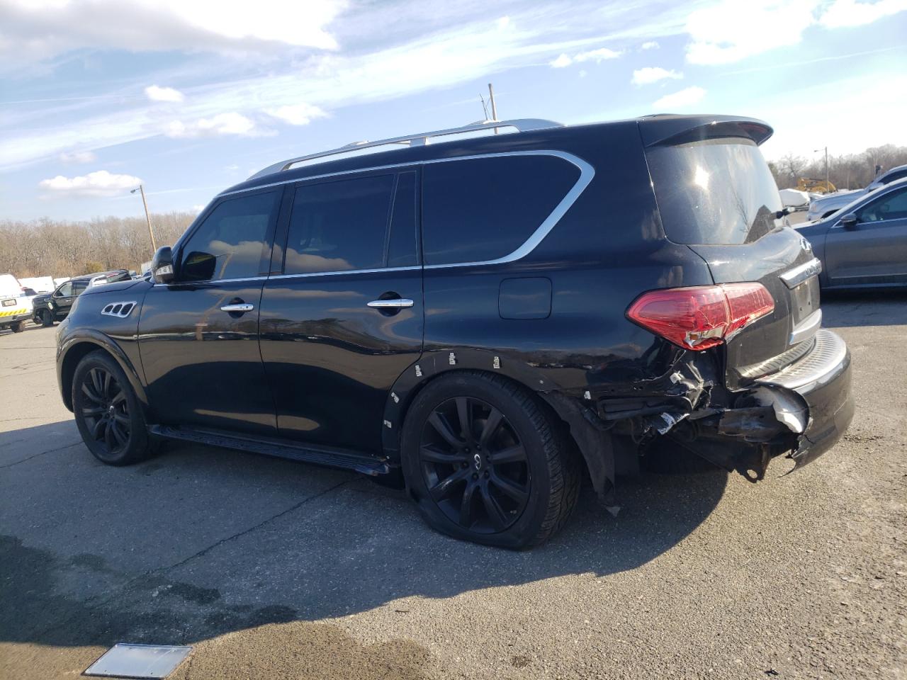 2012 Infiniti QX56 VIN JN8AZ2NE6C9020512 Copart auction photo, rear end damage thumbnail 2