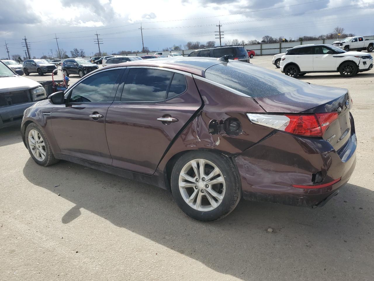 2012 KIA Optima VIN 5XXGN4A74CG037395 Copart auction photo, rear end / undercarriage damage thumbnail 2