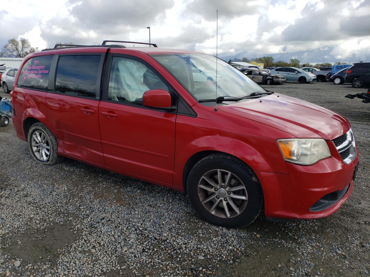 2013 Dodge Caravan VIN 2C4RDGCG0DR758381 Copart auction photo, side / rear end damage thumbnail 4