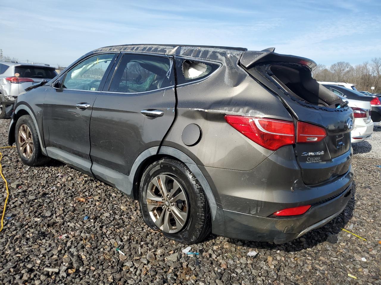 2014 Hyundai Santa Fe VIN 5XYZT3LB5EG144724 Copart auction photo, rollover / top/roof damage thumbnail 2