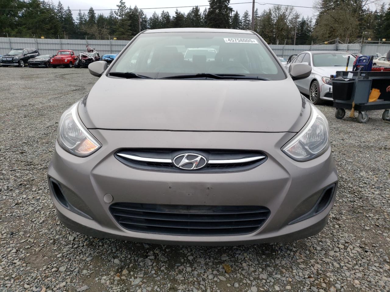 2017 Hyundai Accent VIN KMHCT4AE0HU374789 Copart auction photo, front end / rear end damage thumbnail 5