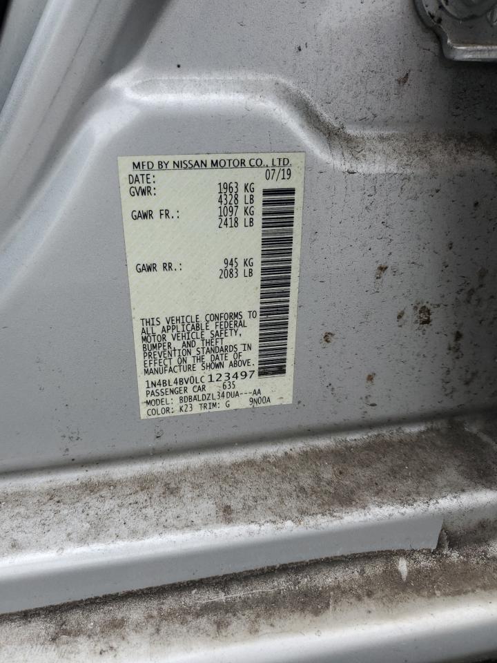 2020 Nissan Altima VIN 1N4BL4BV0LC123497 Copart auction photo, all over damage thumbnail 12