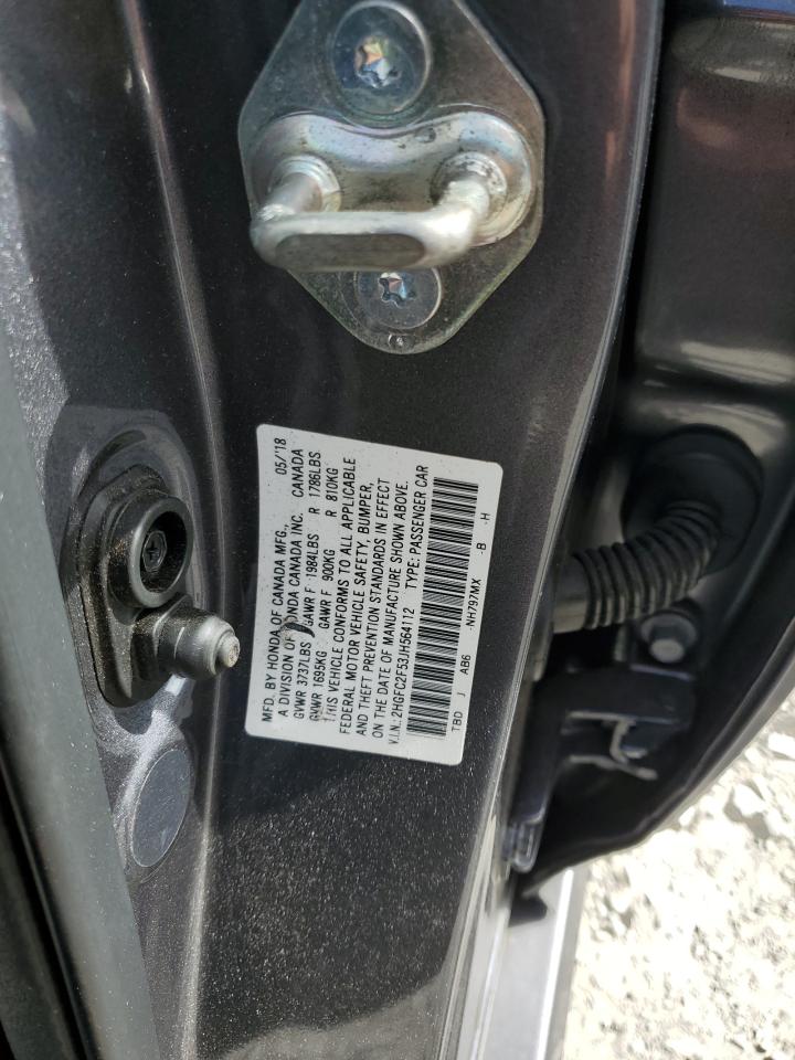 2018 Honda Civic VIN 2HGFC2F53JH564112 Copart auction photo, front end damage thumbnail 14