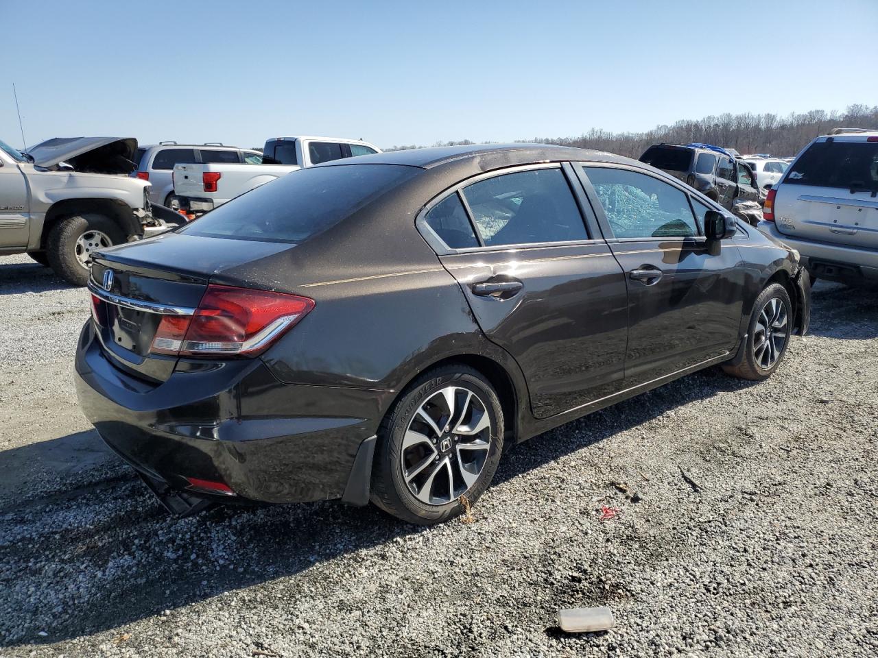 2013 Honda Civic VIN 2HGFB2F83DH526686 Copart auction photo, rollover damage thumbnail 3