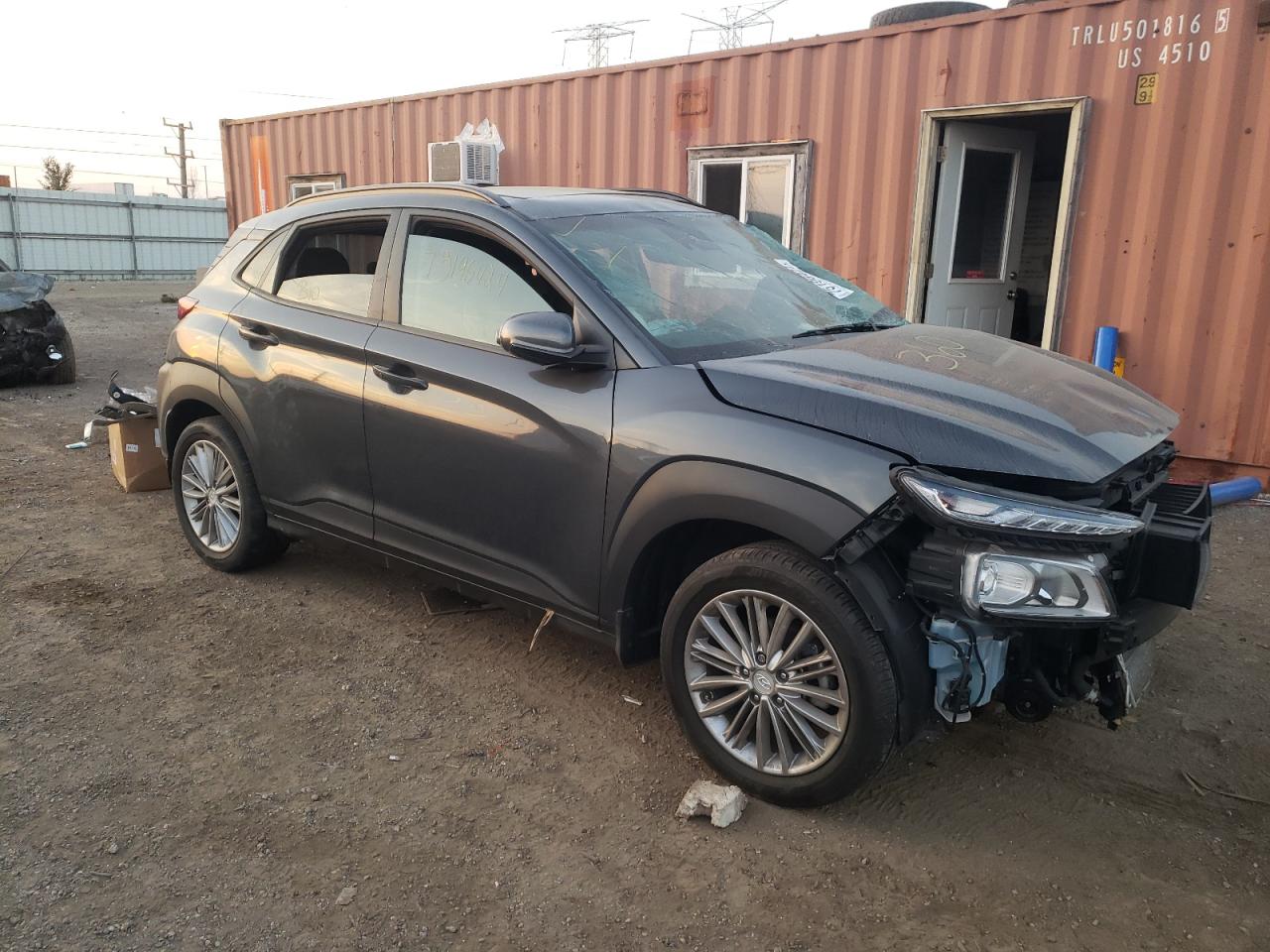 2021 Hyundai Kona VIN KM8K62AA5MU609525 Copart auction photo, front end / side damage thumbnail 4