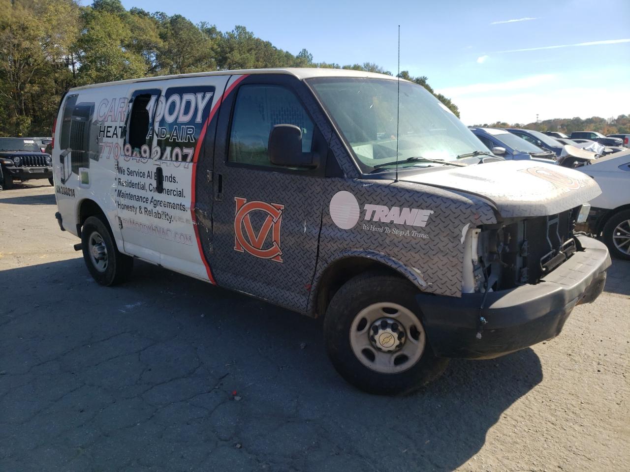 2013 Chevrolet Express VIN 1GCWGFCA3D1185089 Copart auction photo, all over damage thumbnail 4