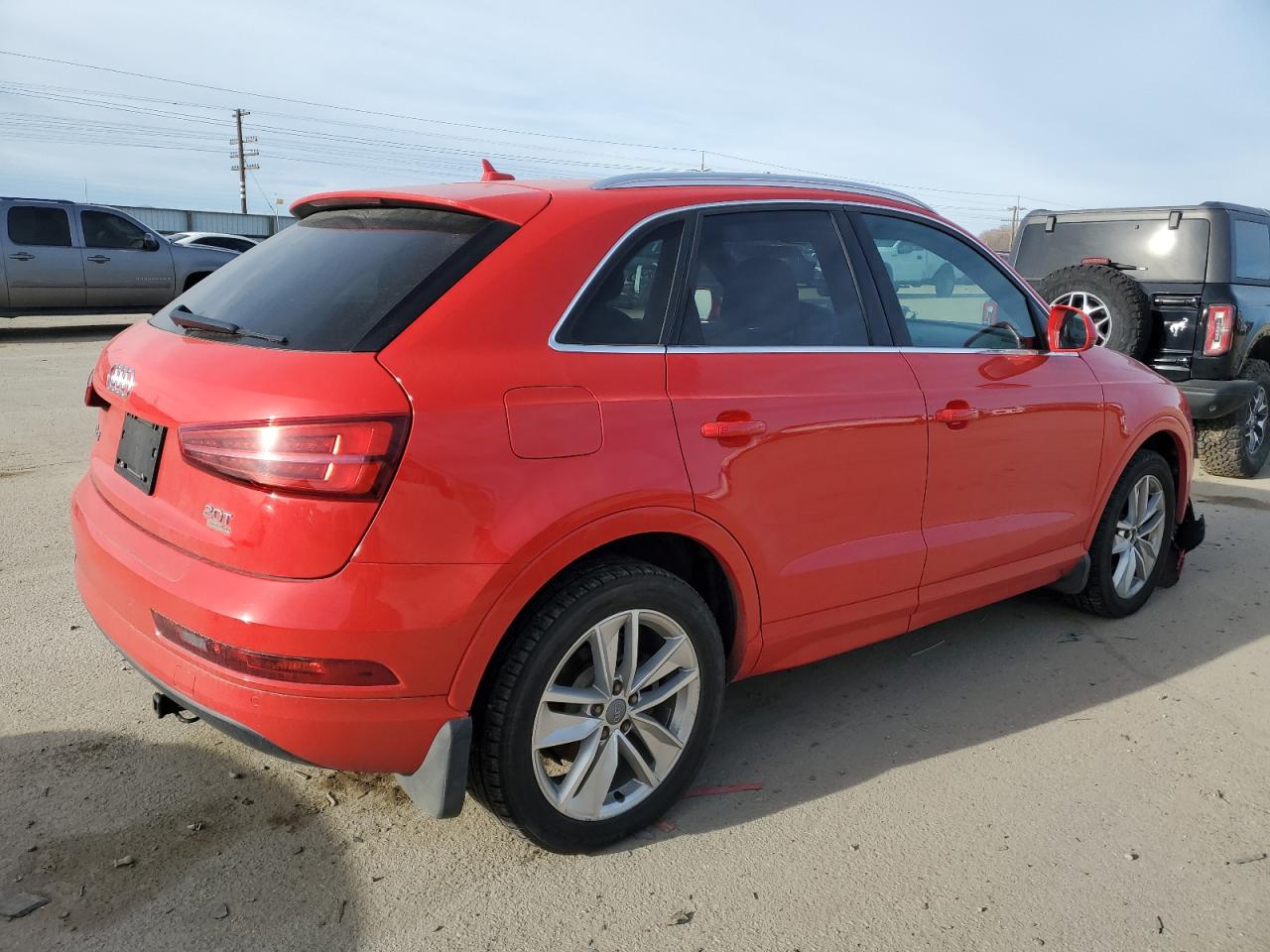 2016 Audi Q3 VIN WA1EFCFS5GR004186 Copart auction photo, side / front end damage thumbnail 3