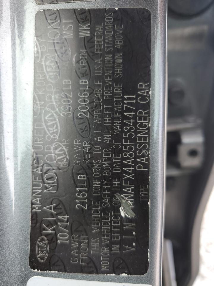 2015 KIA Forte VIN KNAFX4A85F5344711 Copart auction photo, all over / undercarriage damage thumbnail 13