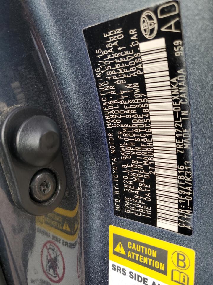 2016 Toyota Corolla VIN 2T1BURHE1GC548557 Copart auction photo, side damage thumbnail 14
