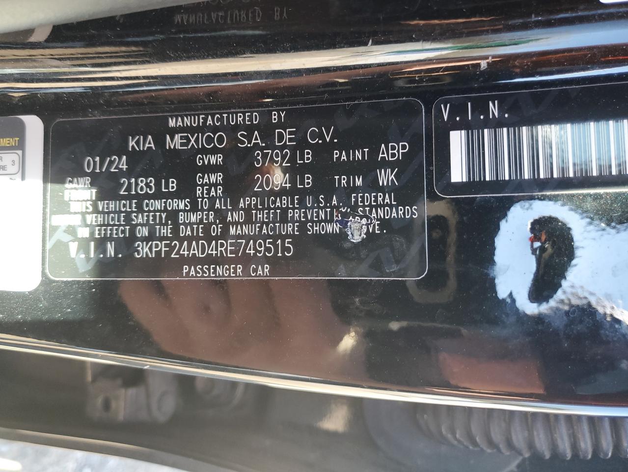 2024 KIA Forte VIN 3KPF24AD4RE749515 Copart auction photo, front end damage thumbnail 15