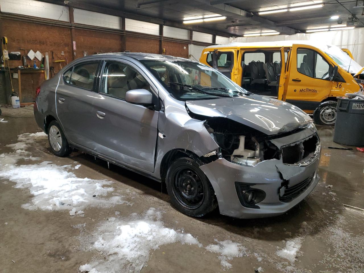 2019 Mitsubishi Mirage VIN ML32F3FJ5KHF13201 Copart auction photo, front end / side damage thumbnail 4