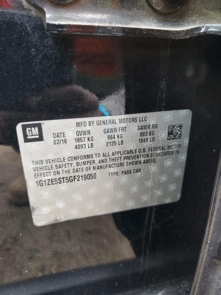 2016 Chevrolet Malibu VIN 1G1ZE5ST5GF219050 Copart auction photo, rear end damage thumbnail 12