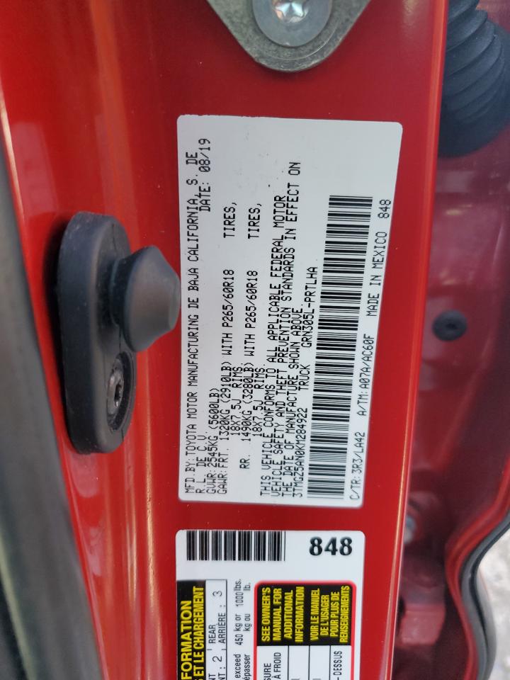 2019 Toyota Tacoma VIN 3TMGZ5AN0KM284922 Copart auction photo, front end damage thumbnail 13