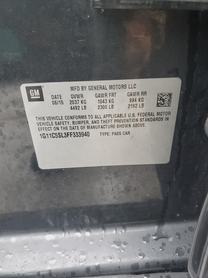 2015 Chevrolet Malibu VIN 1G11C5SL3FF333940 Copart auction photo, front end / side damage thumbnail 13
