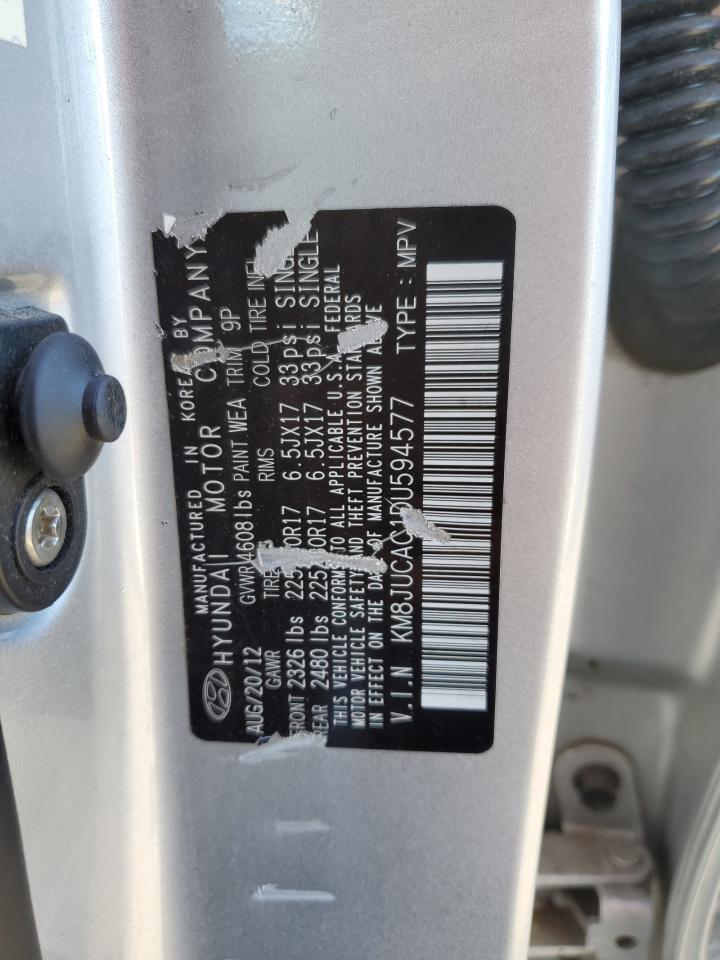 2013 Hyundai Tucson VIN KM8JUCAC1DU594577 Copart auction photo, front end damage thumbnail 13