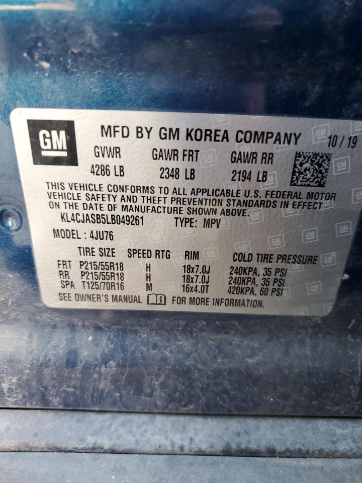 2020 Buick Encore VIN KL4CJASB5LB049261 Copart auction photo, front end damage thumbnail 13
