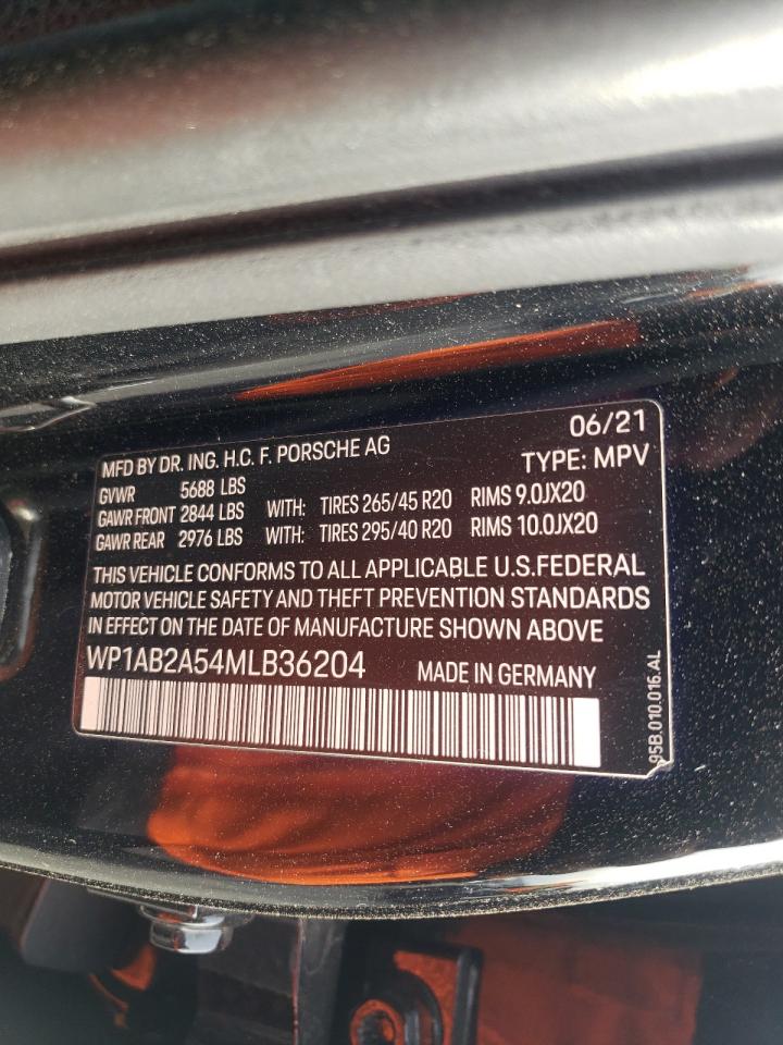 2021 Porsche Macan VIN WP1AB2A54MLB36204 Copart auction photo, all over damage thumbnail 13