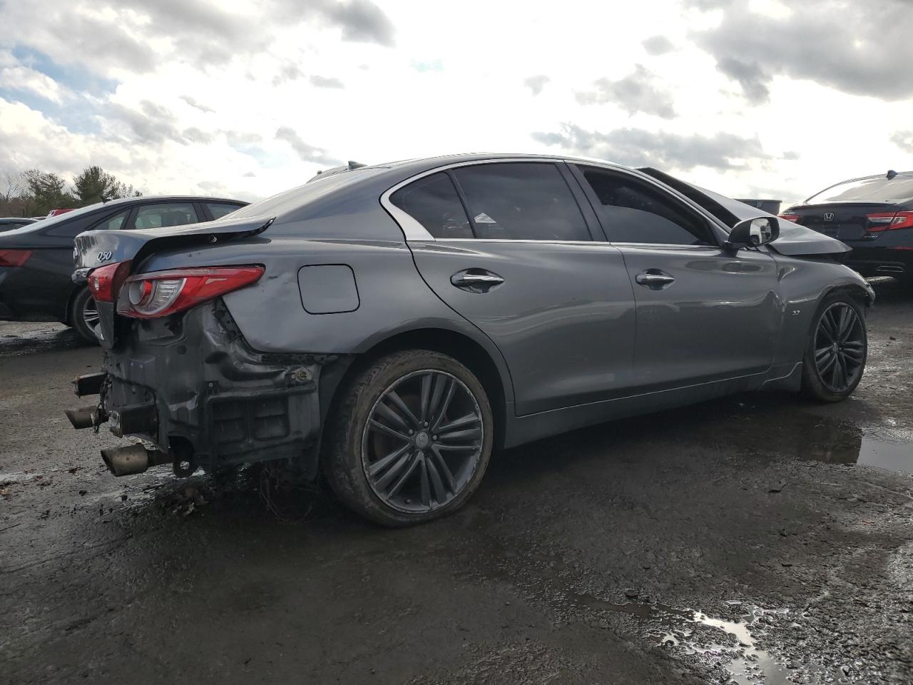2015 Infiniti Q50 VIN JN1BV7AR1FM418023 Copart auction photo, front end / rear end damage thumbnail 3