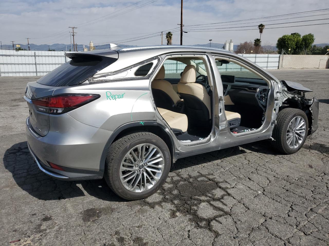 2021 Lexus RX VIN 2T2JGMDA9MC064085 Copart auction photo, side / front end damage thumbnail 3