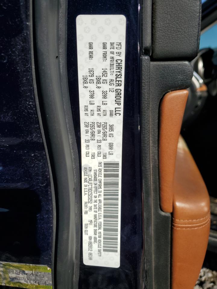 2013 Jeep Grand Cherokee VIN 1C4RJFCT8DC523252 Copart auction photo, undercarriage damage thumbnail 15