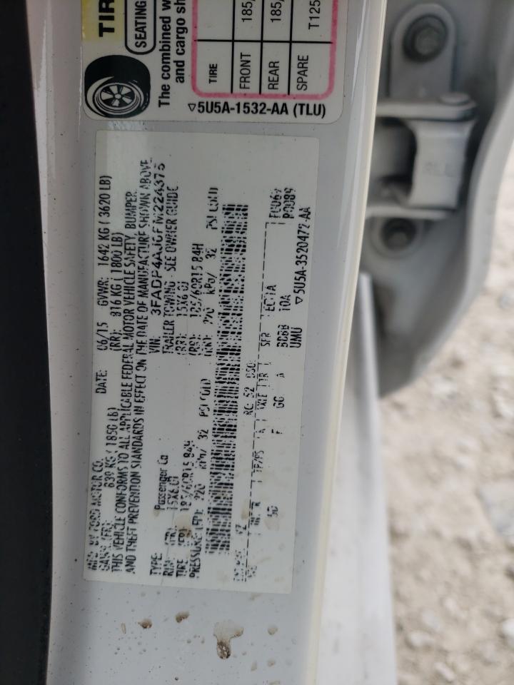 2015 Ford Fiesta VIN 3FADP4AJ0FM224375 Copart auction photo, front end damage thumbnail 13